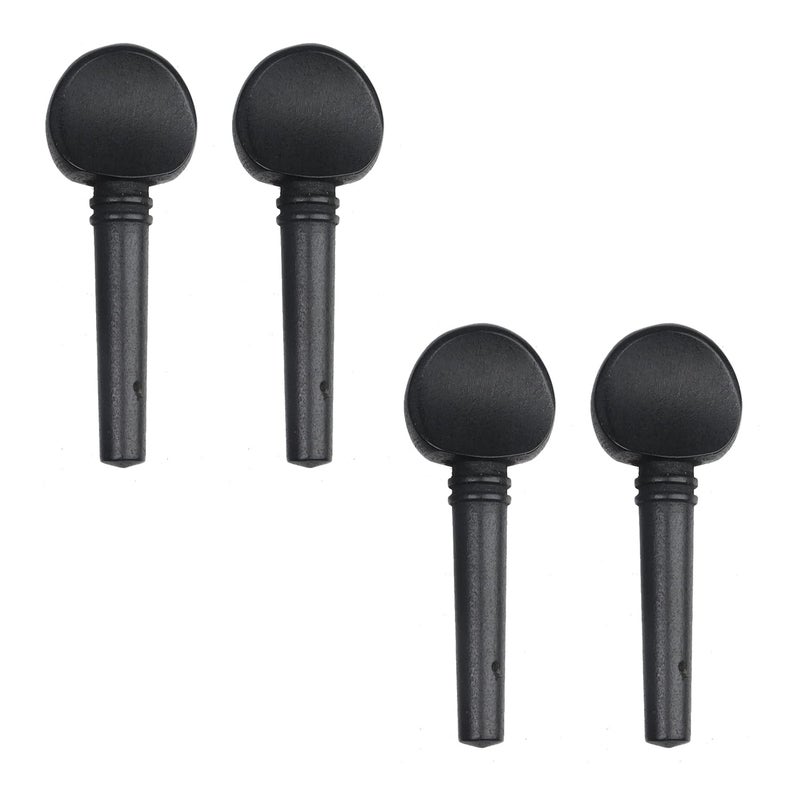 Geesatis 4 pcs 4/4 Violin Tuning Pegs Fiddle Black Ebony Wood Violin Tuning Pegs Replacement Sets - Image 1